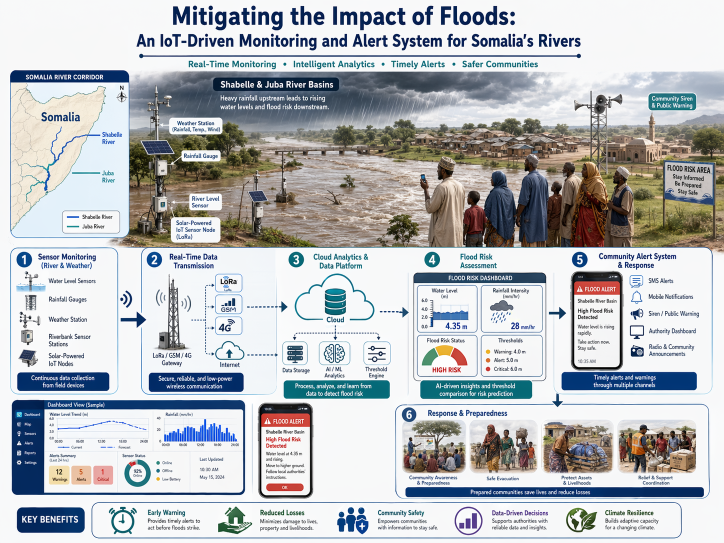 Mitigating the Impact of Floods: An IoT-Driven Monitoring and Alert System for Somalia’s Rivers.